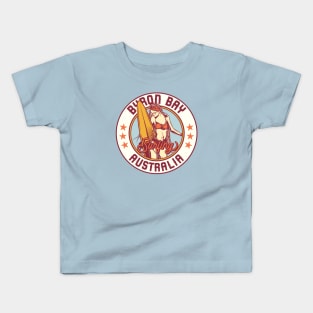 Vintage Surfing Badge for Byron Bay, Australia Kids T-Shirt